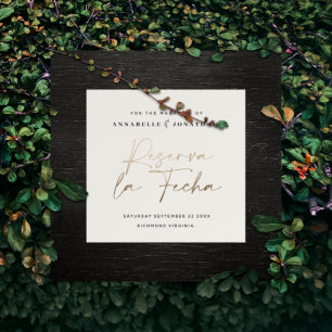 Save The Date Mariage moderne Réservez la Date crème or