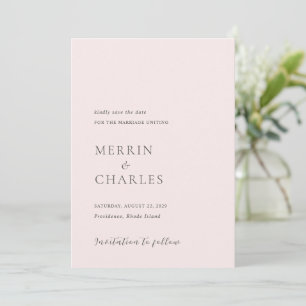 Save The Date Mariage Moderne Rose Élégant