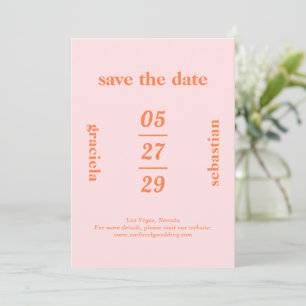 Save The Date Mariage Moderne Sherbet Arc-en-ciel Typographique
