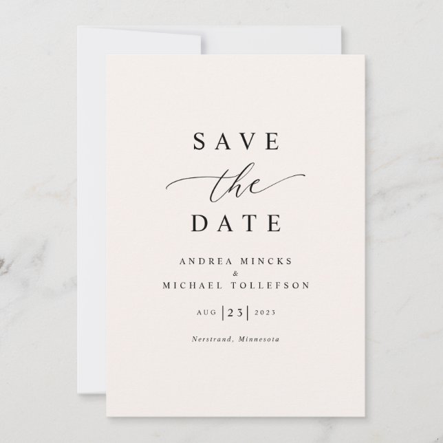 Save The Date Mariage moderne simple et élégant (Devant)