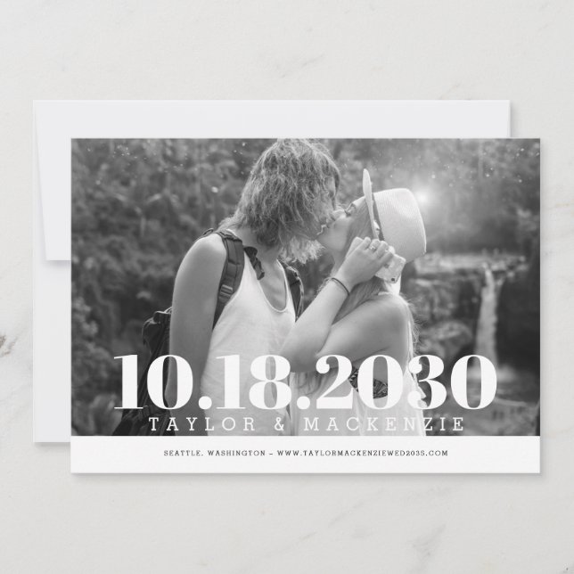 Save The Date Mariage Moderne Simple Minimaliste Élégant (Devant)