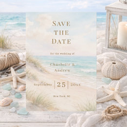Save The Date Mariage moderne sur la plage côtière