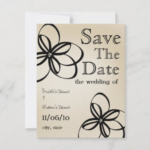 Save The Date Mariage moderne Tan & Black Enregistrer La Date