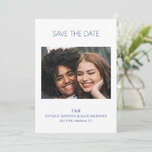 Save The Date Mariage Moderne Tiffany Cobalt Blue Bold