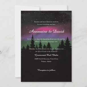 Save The Date Mariage Montagne Étoilée des Aurores Boréales