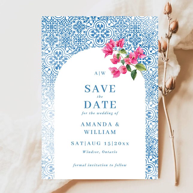 Save The Date mariage motif de tuiles méditerranéennes (Créateur téléchargé)