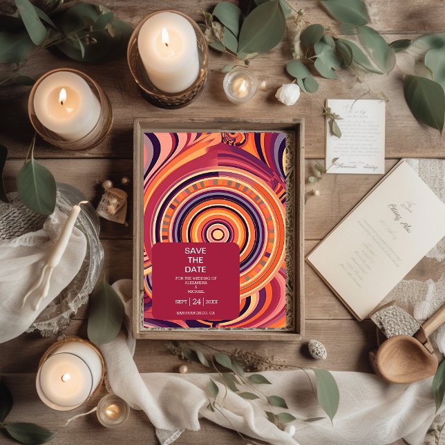 Save The Date Mariage motif Super rétro les années 70 (Créateur téléchargé)