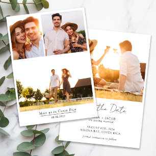 Save The Date Mariage Multi Photo Minimaliste