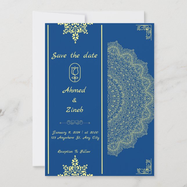 Save The Date Mariage musulman Enregistrer la date (Dos)