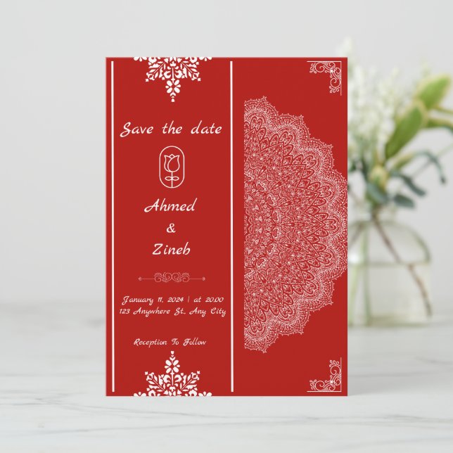 Save The Date Mariage musulman Enregistrer la date (Debout devant)