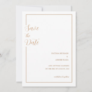 Save The Date Mariage musulman minimal Gold Stylish Enregistrer 