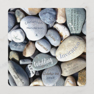 Save The Date Mariage naturel de galets rustiques modernes