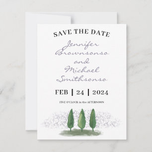 Save The Date Mariage naturel moderne Emerald Green Forest