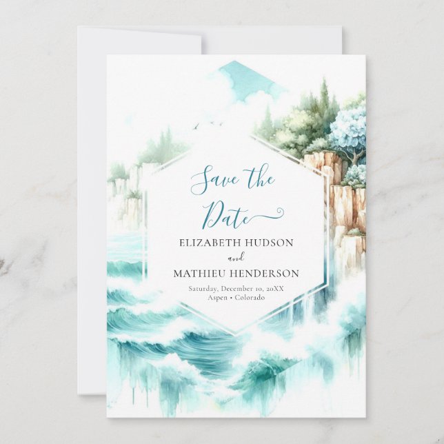 Save The Date Mariage nautique Boho simple (Devant)