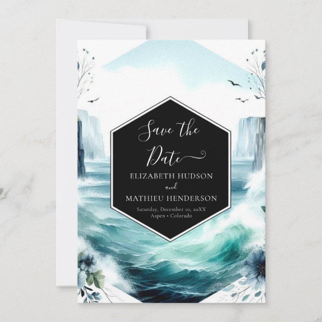Save The Date Mariage nautique minimal unique (Devant)