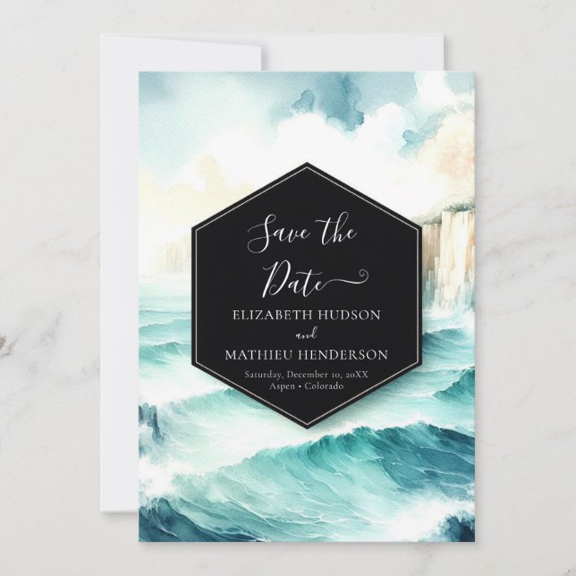 Save The Date Mariage nautique moderne Whimsical (Devant)