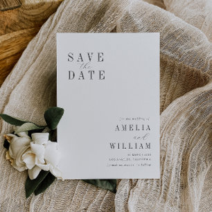Save The Date mariage noir & blanc simple enregistrer la date