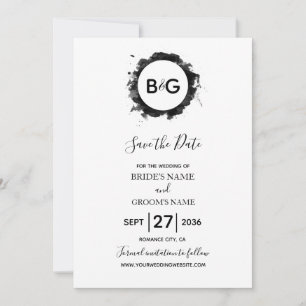 Save The Date Mariage Noir Blanc Simple Enregistrer La Date
