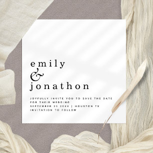 Save The Date Mariage noir minimaliste Sauvez la date