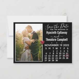 Save The Date Mariage Novembre 2022 Calendrier Photo Noir