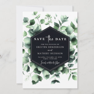 Save The Date Mariage numérique Eucalyptus Élégant