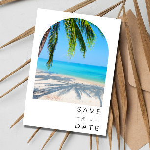 Save The Date Mariage numérique Tropical Palm Tree Beach