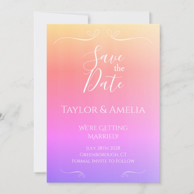 Save The Date Mariage Ombre moderne Enregistrer la date Invitati (Devant)