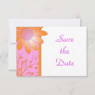 Save The Date Mariage Orange Clair et Rose, Enregistrez la Date