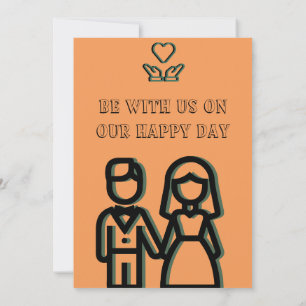 Save The Date Mariage Orange Profond