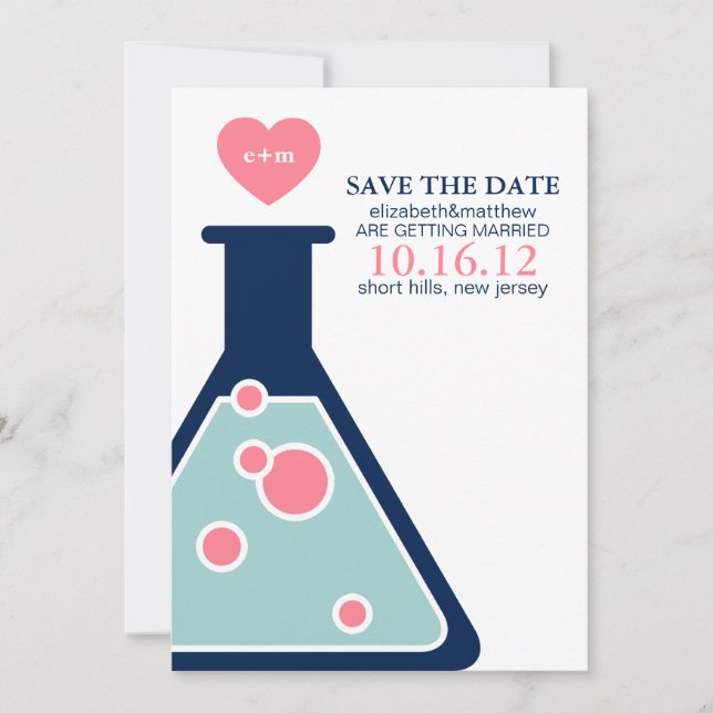 Save The Date Mariage parfait de chimie Enregistrer la date (Devant)