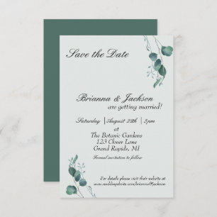 Save The Date Mariage Pastel Sage Green Eucalyptus