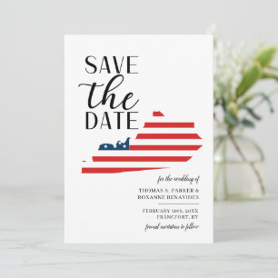 Save The Date Mariage patriotique dans l'État américain du Kentu