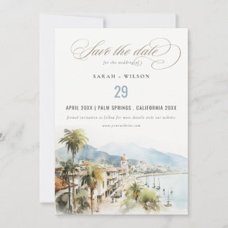 Save The Date Mariage Paysage Aquarelle Santa Marta Colombie