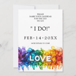 Save The Date 🌈 🐦 Mariage Peint Avec Amour LGBTQ