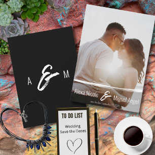 Save The Date Mariage peint minimaliste photo complète