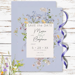 Save The Date Mariage périphérique Boho Fleurs sauvages Delicate