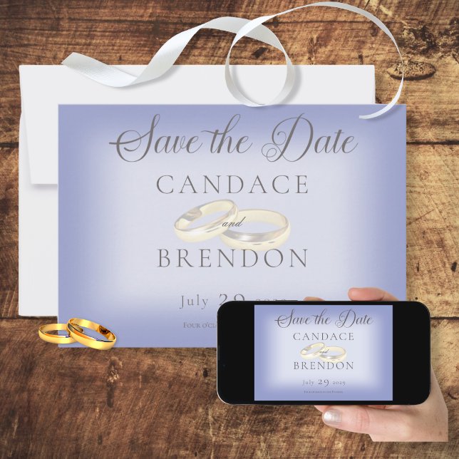 Save The Date Mariage Périwinkle Mariage d'or (Créateur téléchargé)