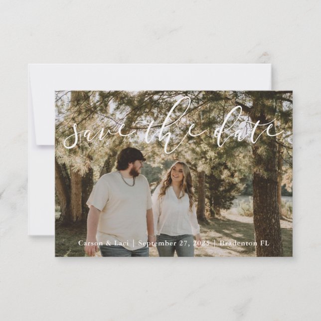 Save The Date "Mariage personnalisé rustique sauvez la date (Devant)