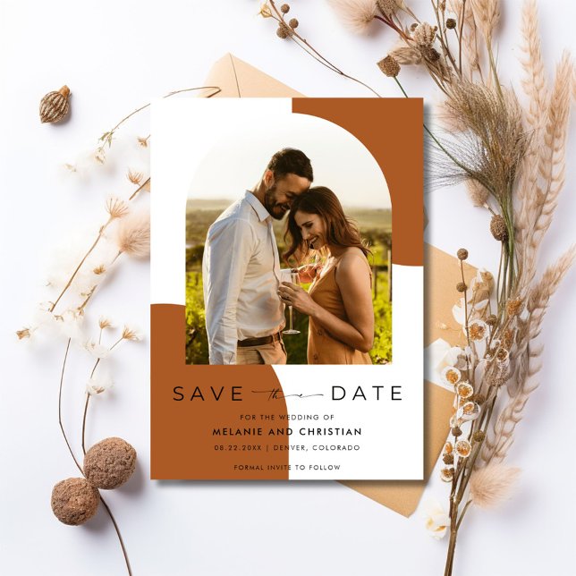 Save The Date Mariage photo Arch en terre cuite (Terracotta Arch Photo Wedding Save The Date)