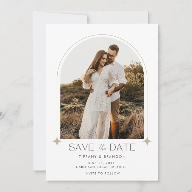 Save The Date Mariage photo Arch moderne (Devant)