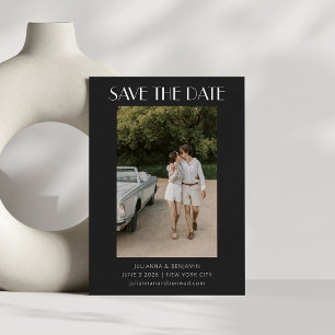 Save The Date Mariage photo Art déco contemporain Retro Noir