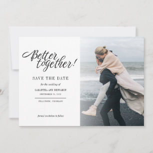 Save The Date Mariage photo avec lettrage à la main élégant