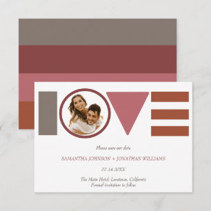 Save The Date Mariage photo Bauhaus Love Striped