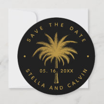 Mariage photo Black & Gold Tropical Palm Tree