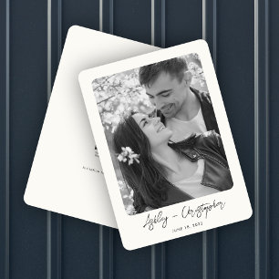 Save The Date Mariage photo blanc de lait végétal floral minimal