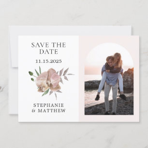 Save The Date Mariage Photo Bohème Arches Orchidées Poussiéreuse