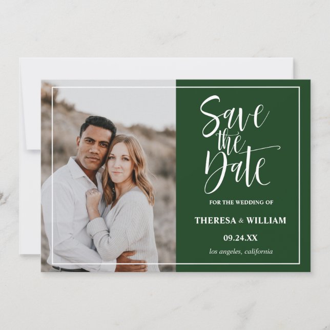Save The Date Mariage photo calligraphie traditionnelle (Devant)