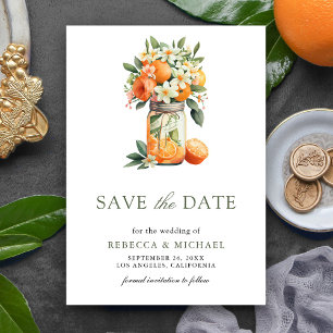 Save The Date Mariage photo Citrus Orange Mason Jar