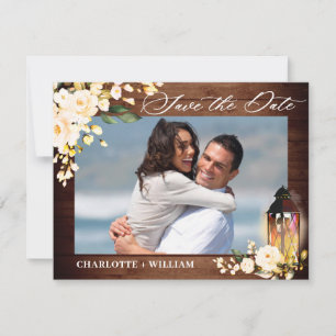 Save The Date Mariage photo de Blush Rose Rustic Wood Greenery