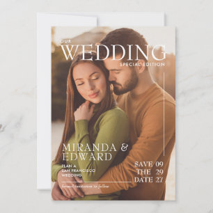Save The Date Mariage photo de couverture de magazine élégant